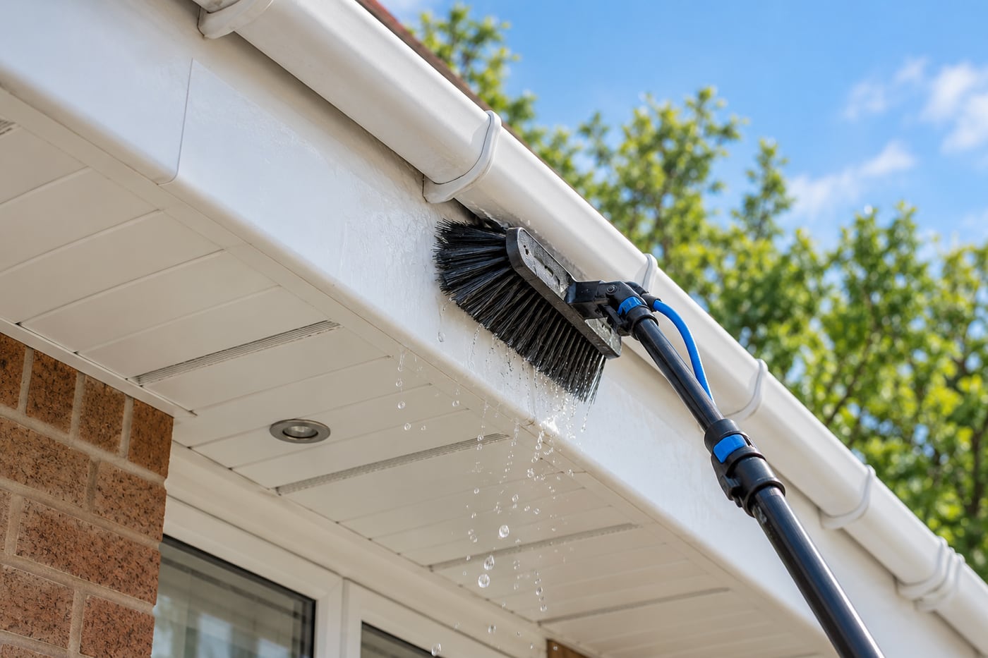 Illustrative image of soffit & fascia cleaning at a British home